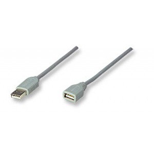 Cable USB Extension MANHATTAN, 4,5 m, USB A, USB A, Macho/hembra, Gris